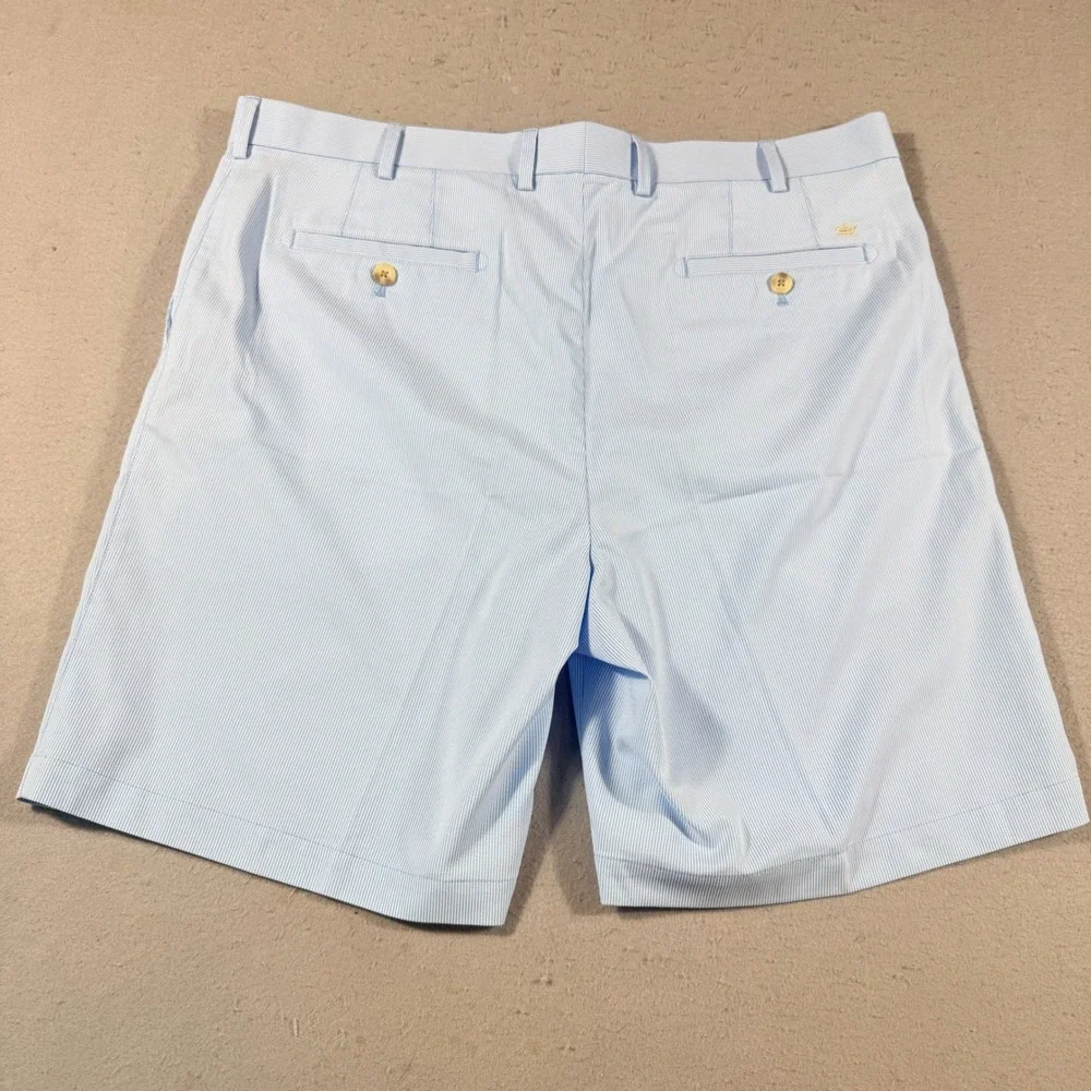 Peter Millar Wicking Golf Short Men 38 Blue White Stripe Crown Sport Performance
